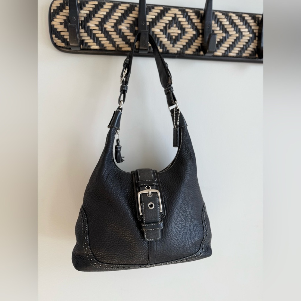 Coach Vintage Y2K Soho Buckle Hobo Bag 5054 - Black Pebbled Leather - Picture 6 of 15